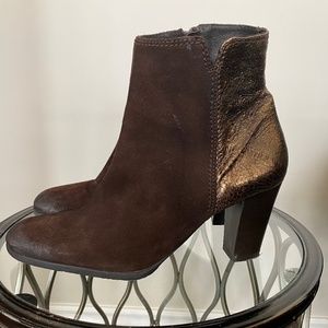 Brown suede ankle boots